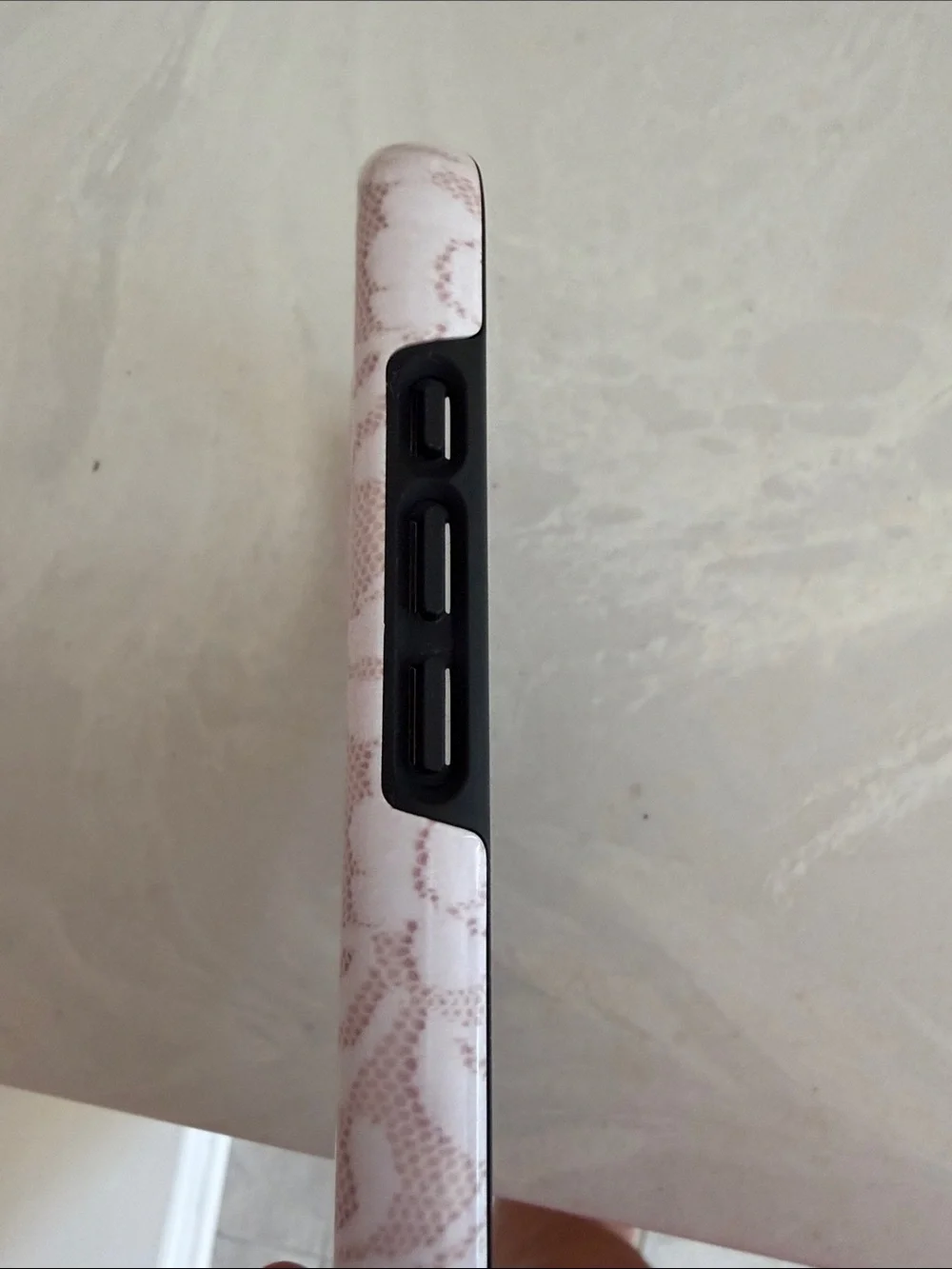 BURGA Pink Lace Phone Case with Gold Ring Grip